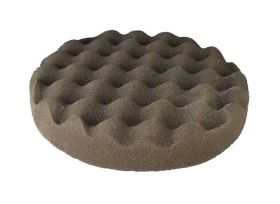Polierschwamm schwarz, weich, gewaffelt, D. 150 mm, kletthaftend